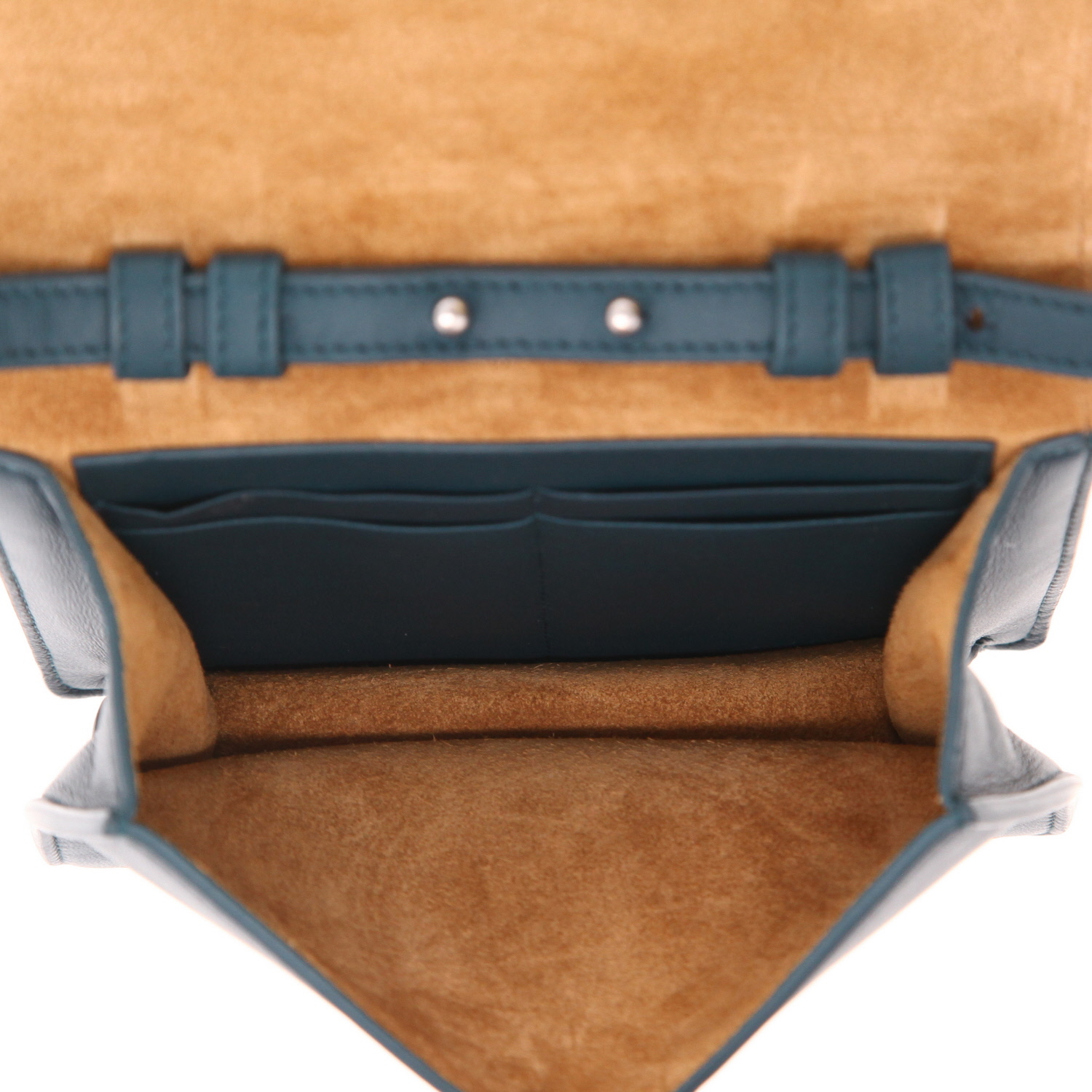 Borsa a tracolla Bottega Veneta  Cassette in pelle intrecciata blu verde - Detail D3