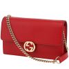 Bolso bandolera Gucci  Interlocking G en cuero granulado rojo - 00pp thumbnail