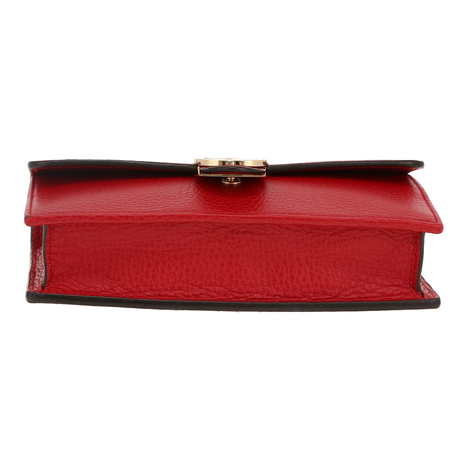 Sac bandoulière Gucci  Interlocking G en cuir grainé rouge - Detail D1