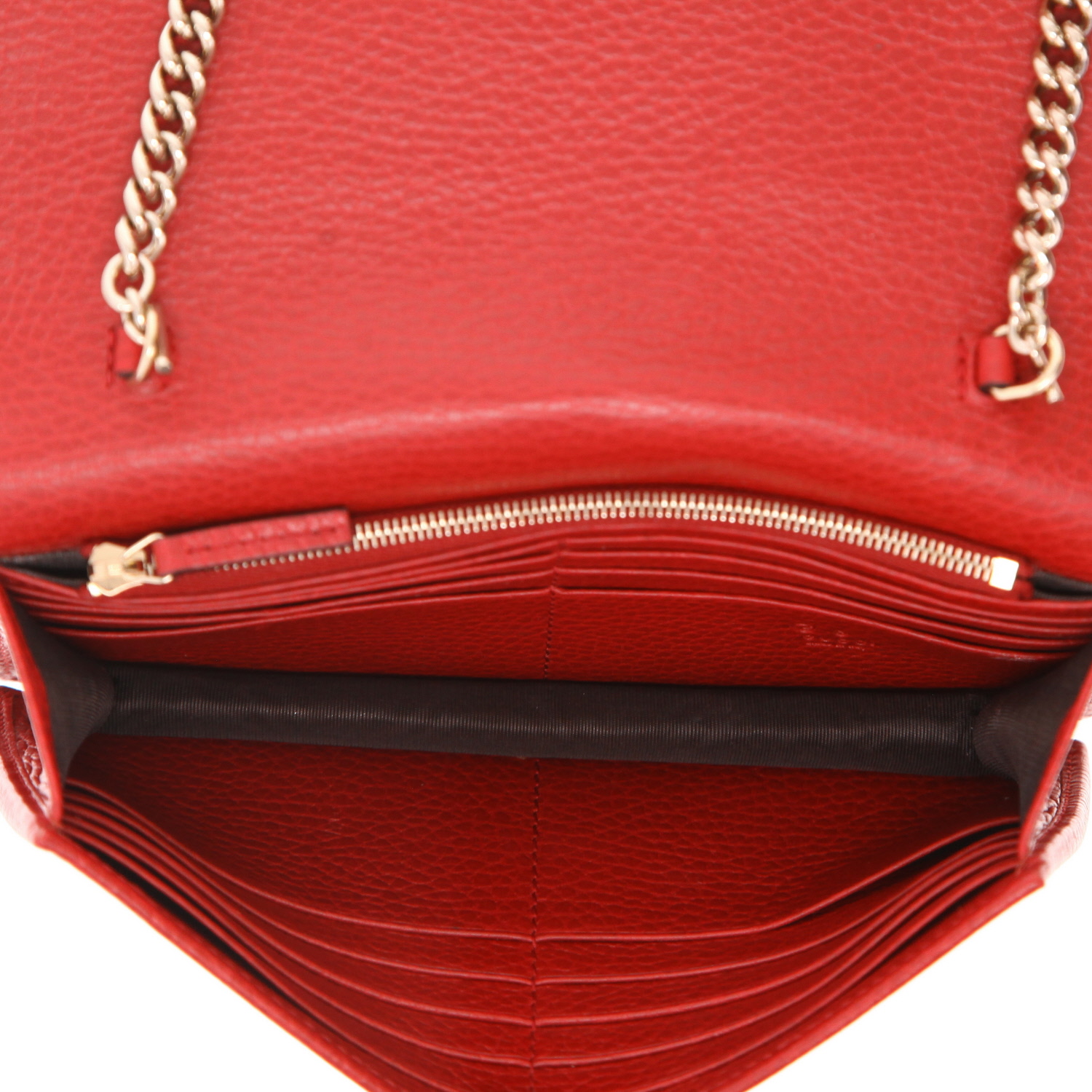 Bolso bandolera Gucci  Interlocking G en cuero granulado rojo - Detail D3
