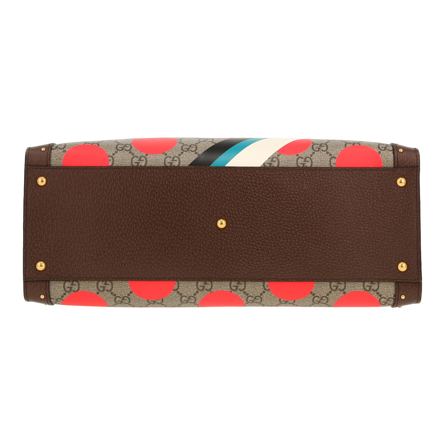 Sac bandoulière Gucci  Diana en toile siglée beige et cuir marron - Detail D1