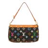 Bolso/bolsito Louis Vuitton  Pochette accessoires en lona Monogram multicolor negra y cuero natural - 360 thumbnail