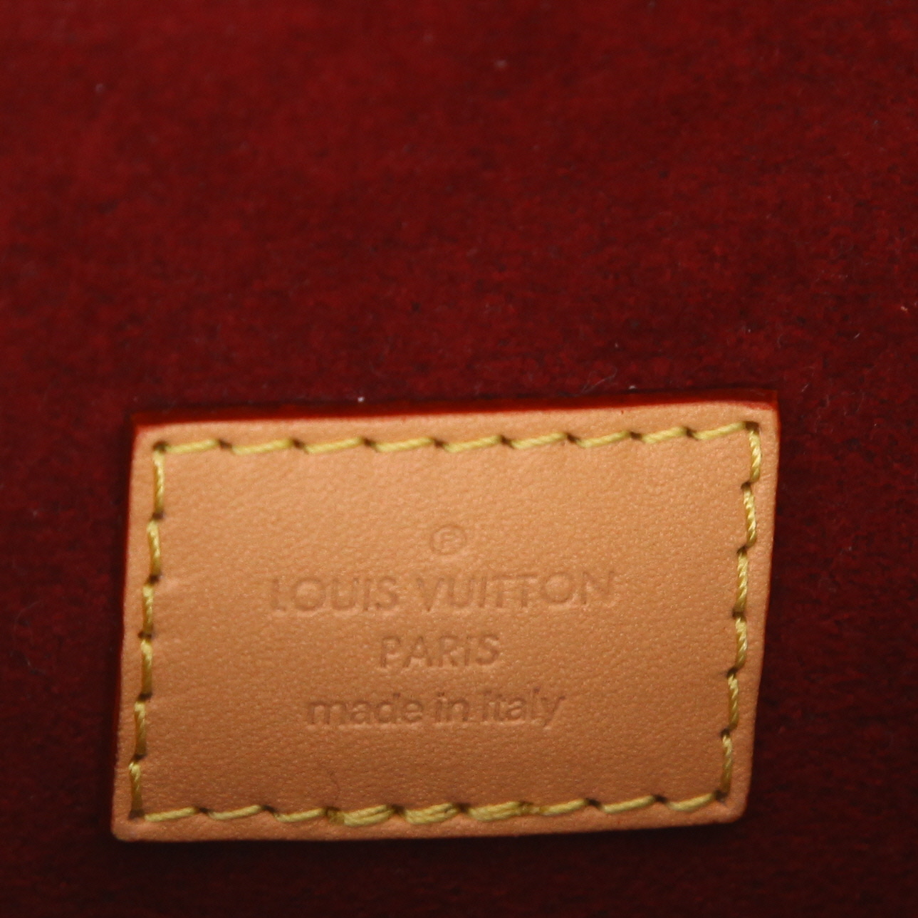 Bolso bandolera Louis Vuitton  Chantilly micro  en lona Monogram marrón y cuero natural - Detail D2