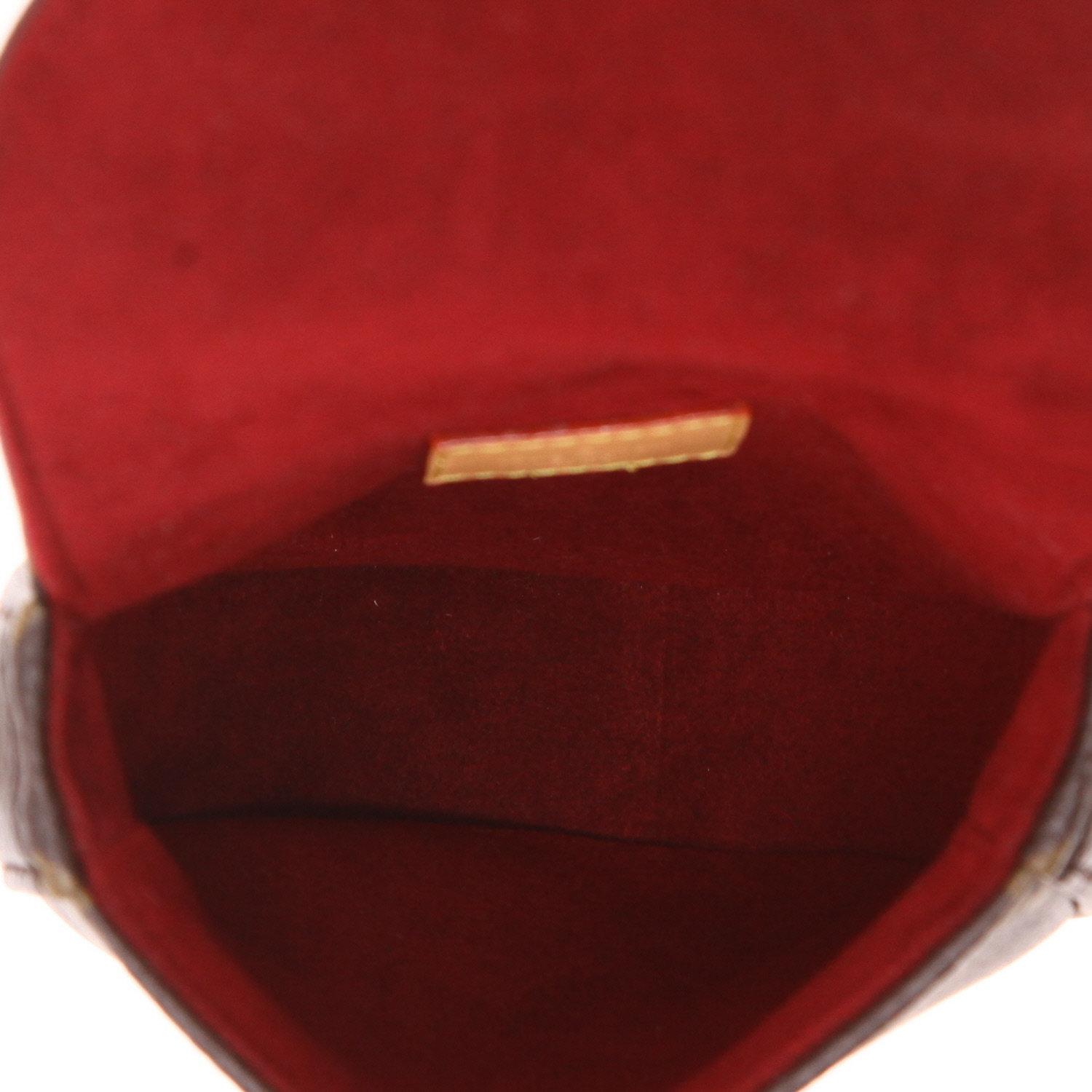 Sac bandoulière Louis Vuitton  Chantilly micro  en toile monogram marron et cuir naturel - Detail D3