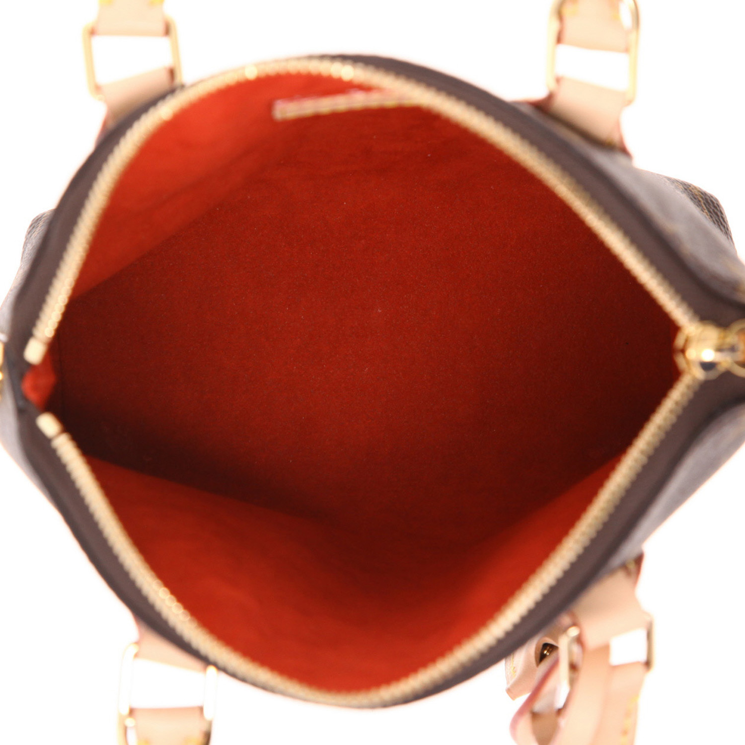 Louis Vuitton  Lockit BB shoulder bag  in brown monogram canvas  and natural leather - Detail D3