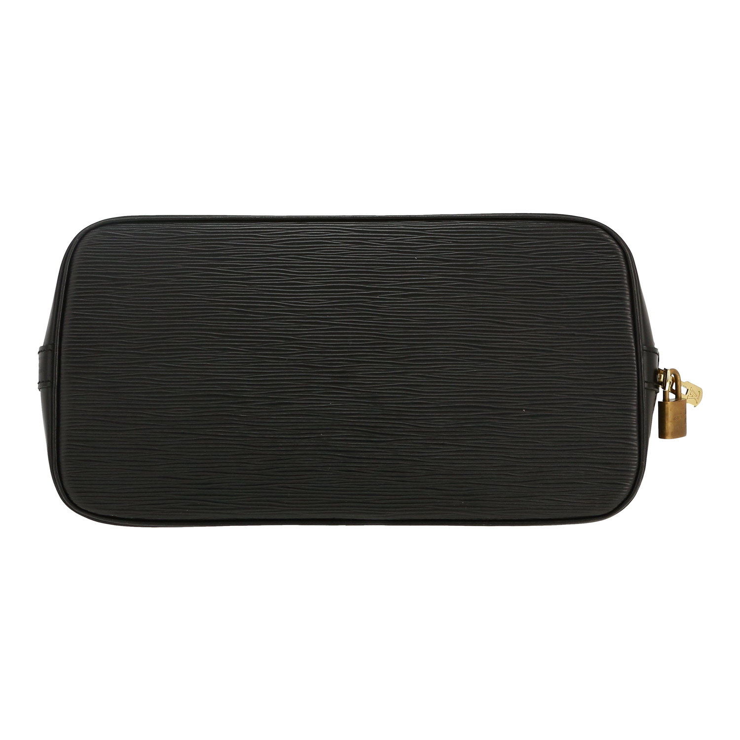 Sac à main Louis Vuitton  Alma petit modèle  en cuir épi noir - Detail D1