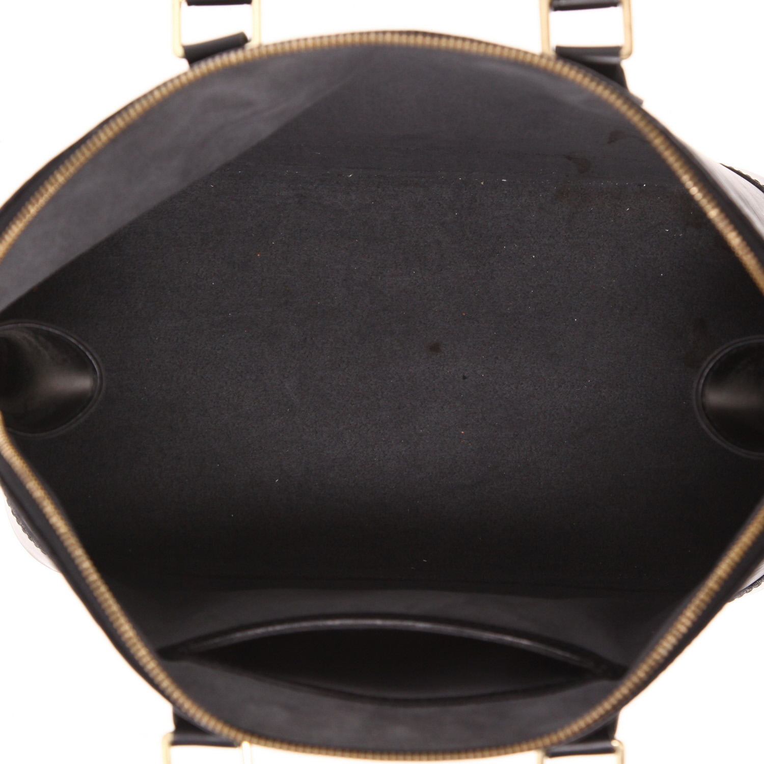 Sac à main Louis Vuitton  Alma petit modèle  en cuir épi noir - Detail D3