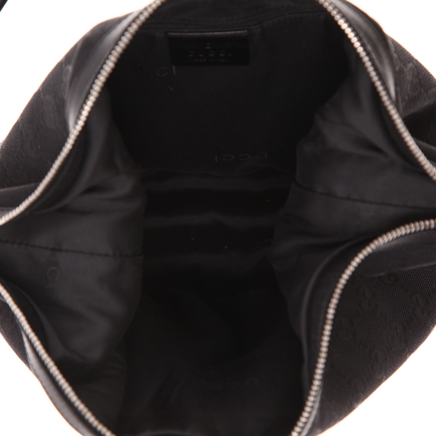 Borsa Gucci Vintage in tela "sûpreme GG" nera e pelle nera - Detail D3