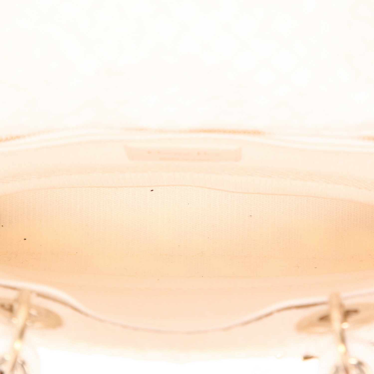 Dior  Lady D- Lite handbag  in white canvas - Detail D3