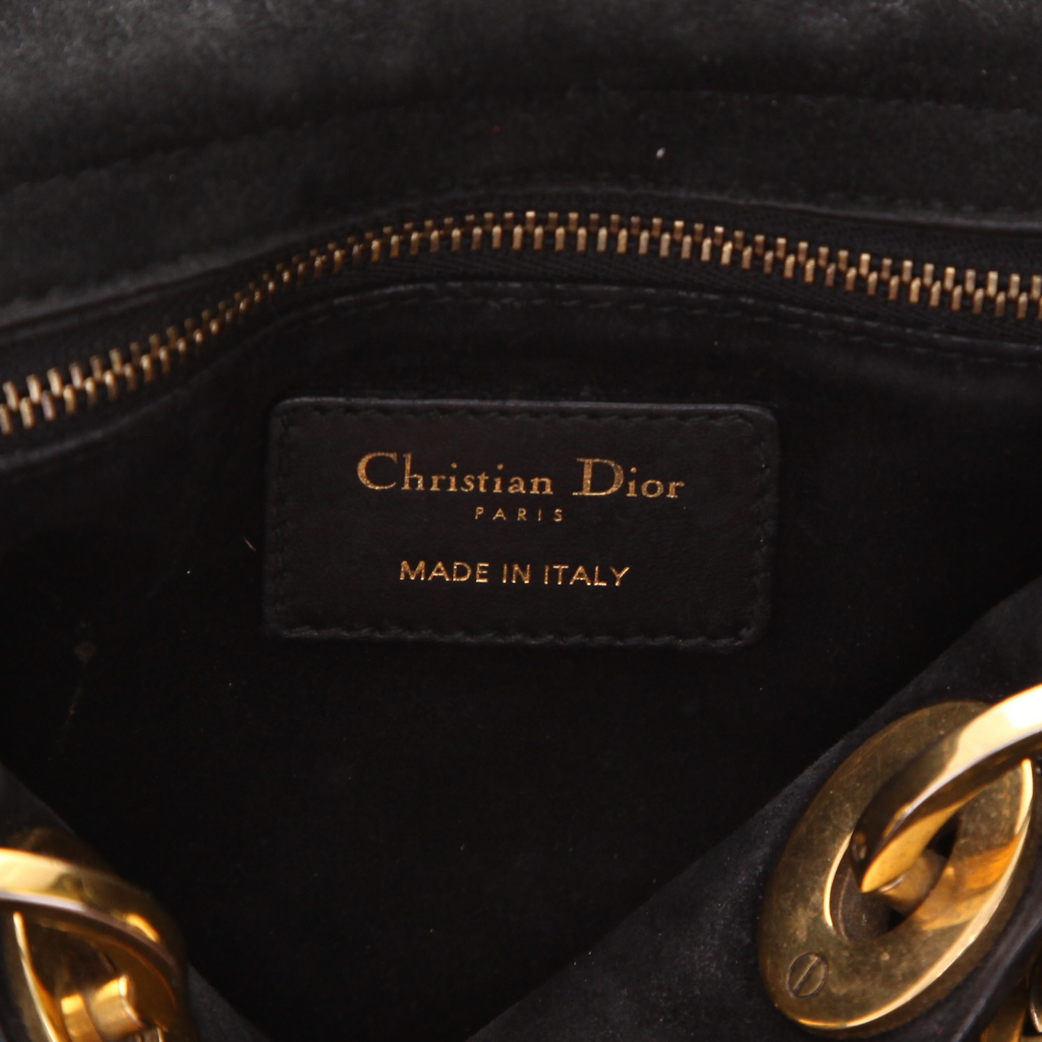 Bolso bandolera Dior  Lady Dior en cuero negro - Detail D2