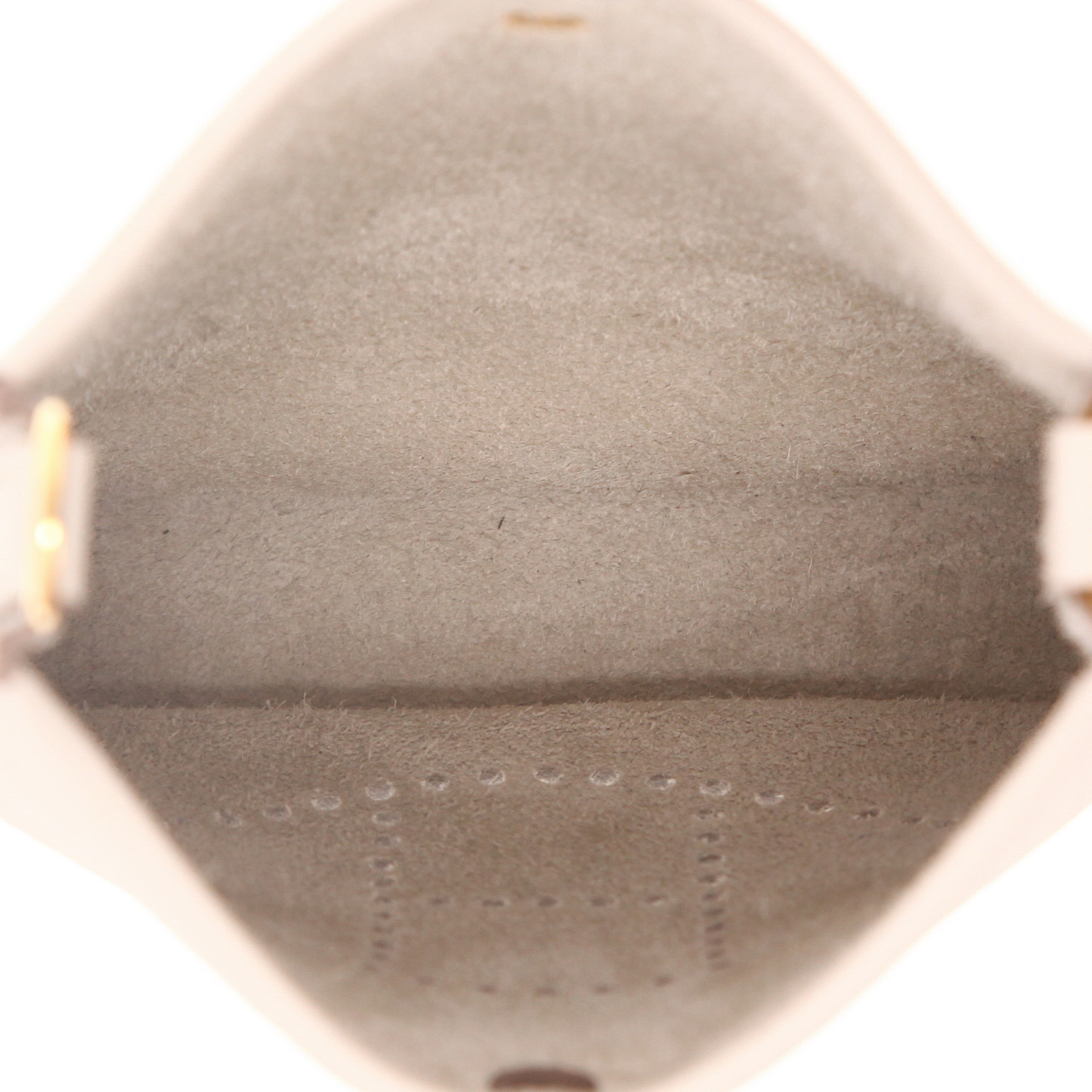 Sac bandoulière Hermès  Mini Evelyne en cuir taurillon clémence Gris-Béton - Detail D3