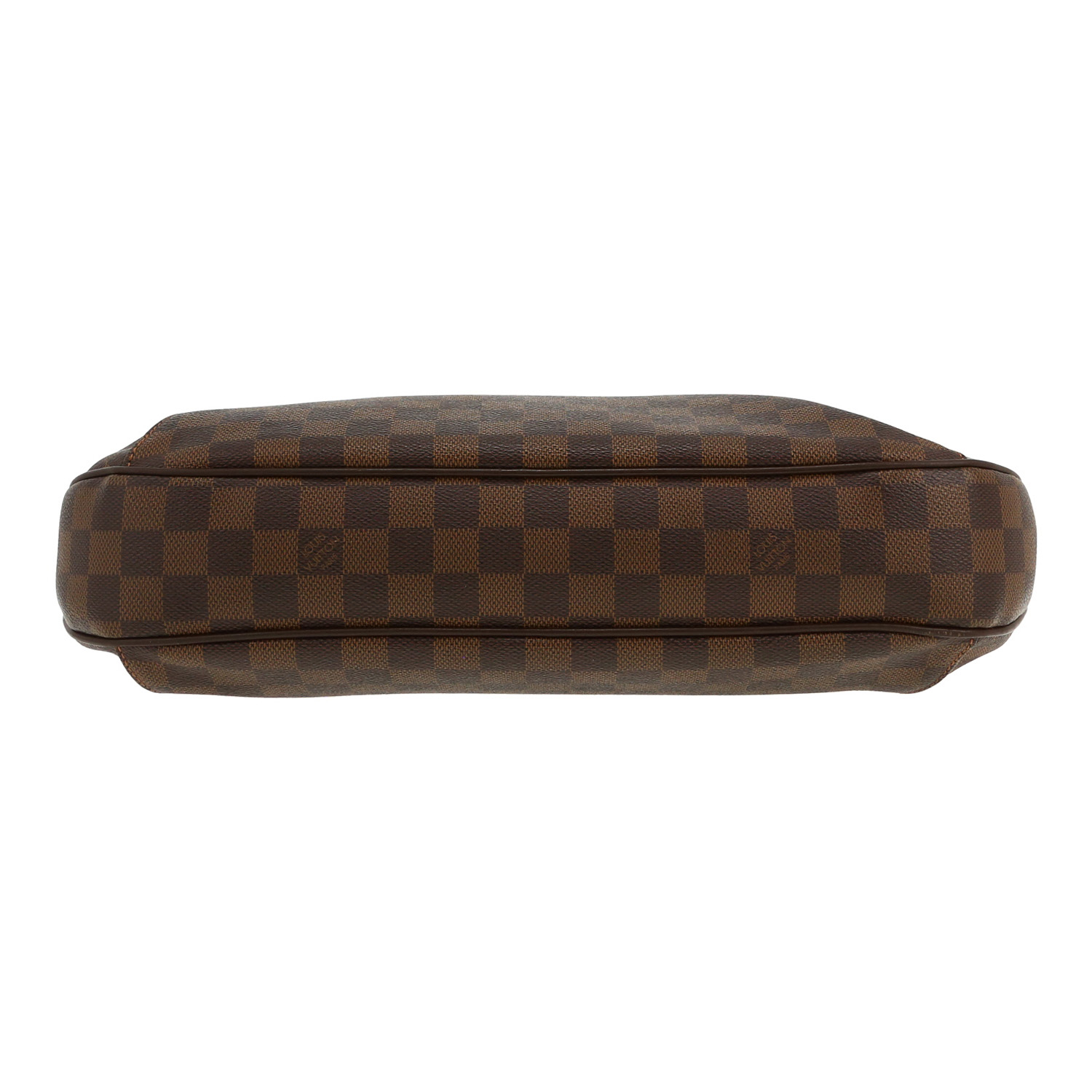 Sac à main Louis Vuitton  Thames en toile damier enduite ébène et cuir glacé marron - Detail D1