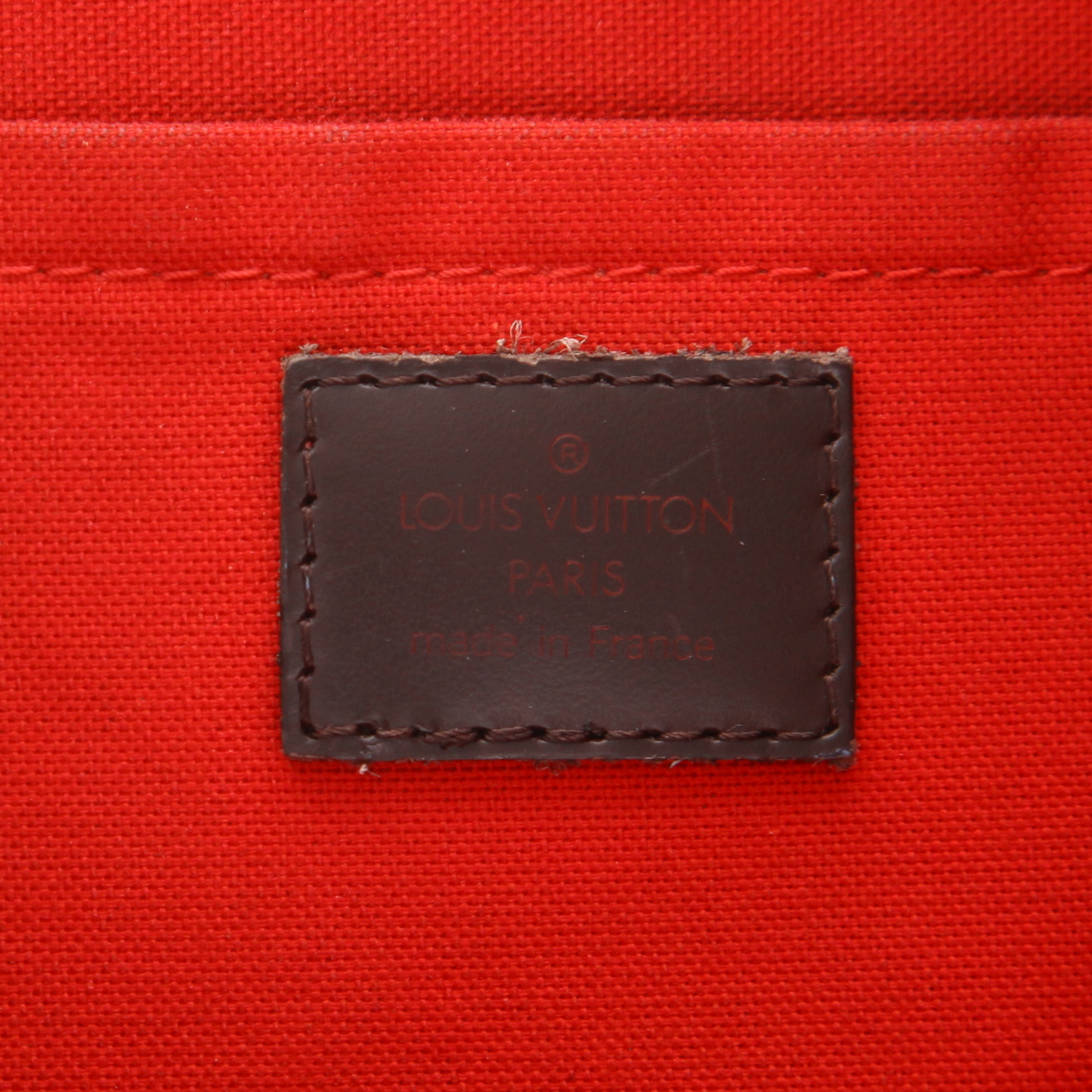 Louis Vuitton  Thames handbag  in ebene damier canvas  and brown - Detail D2