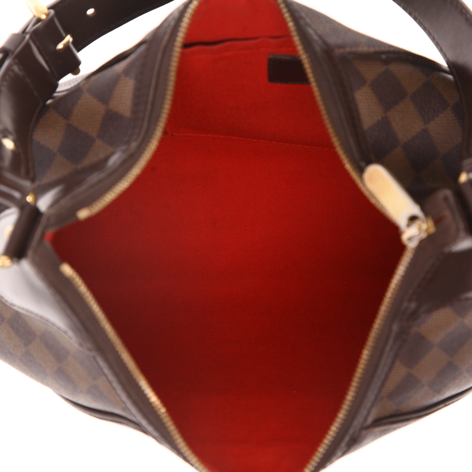 Louis Vuitton  Thames handbag  in ebene damier canvas  and brown - Detail D3