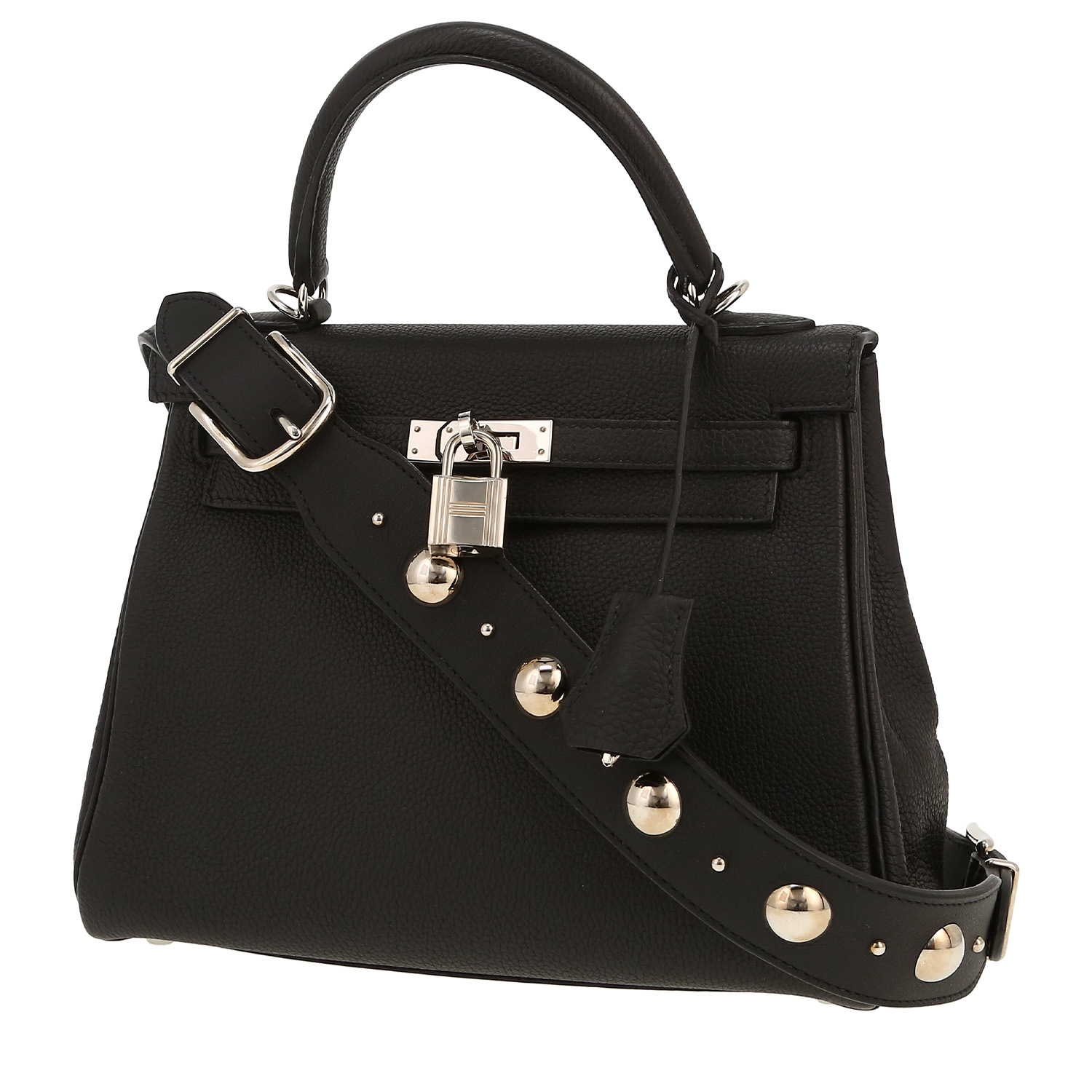 Hermès  Kelly 25 cm handbag  in black togo leather - Detail D5