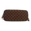 Louis Vuitton  Neverfull small model  shopping bag  in ebene damier canvas  and brown leather - Detail D1 thumbnail