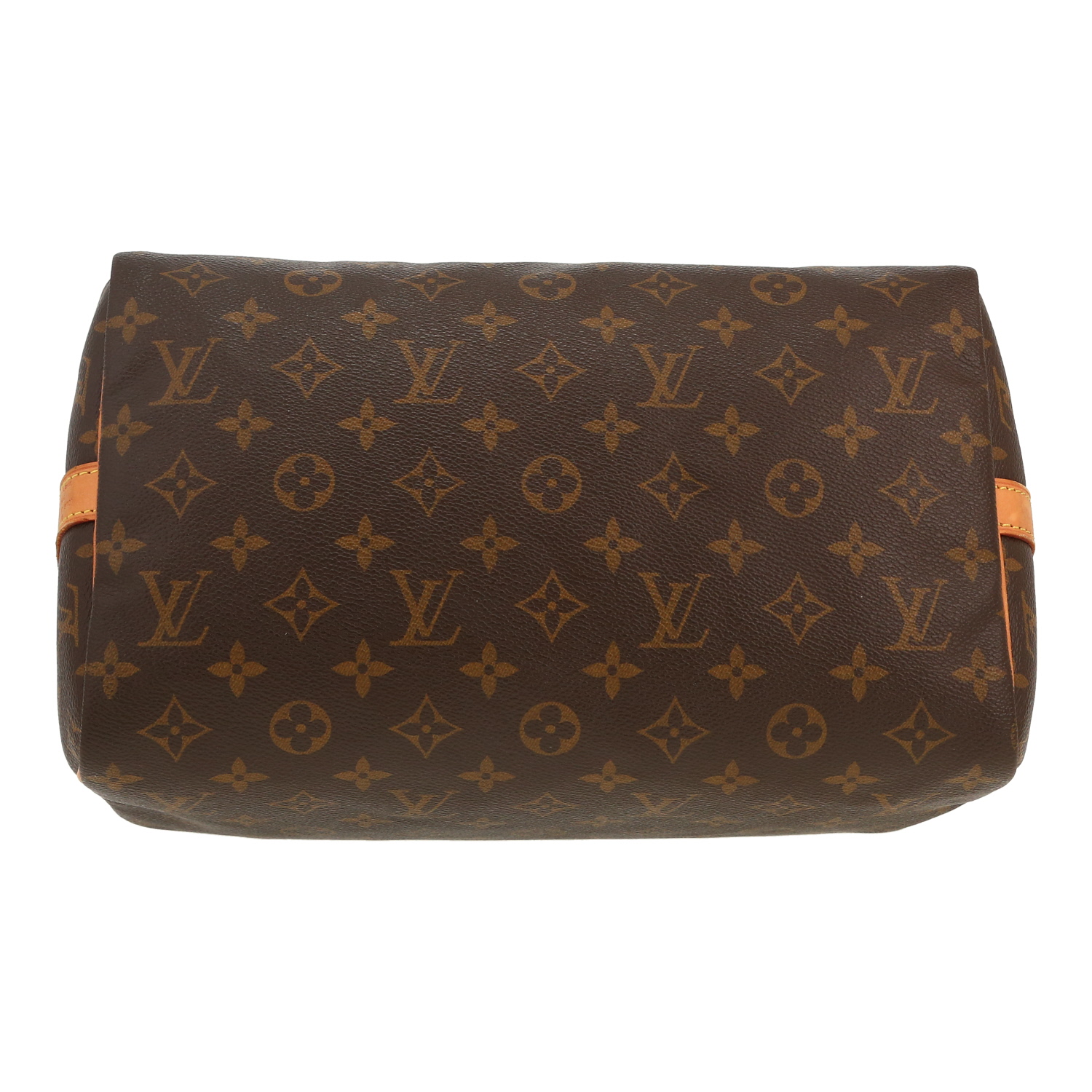 Sac à main Louis Vuitton  Speedy 30 en toile monogram marron et cuir naturel - Detail D1
