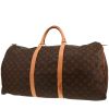 Bolsa de viaje Louis Vuitton  Keepall 60 en lona Monogram marrón y cuero natural - 00pp thumbnail