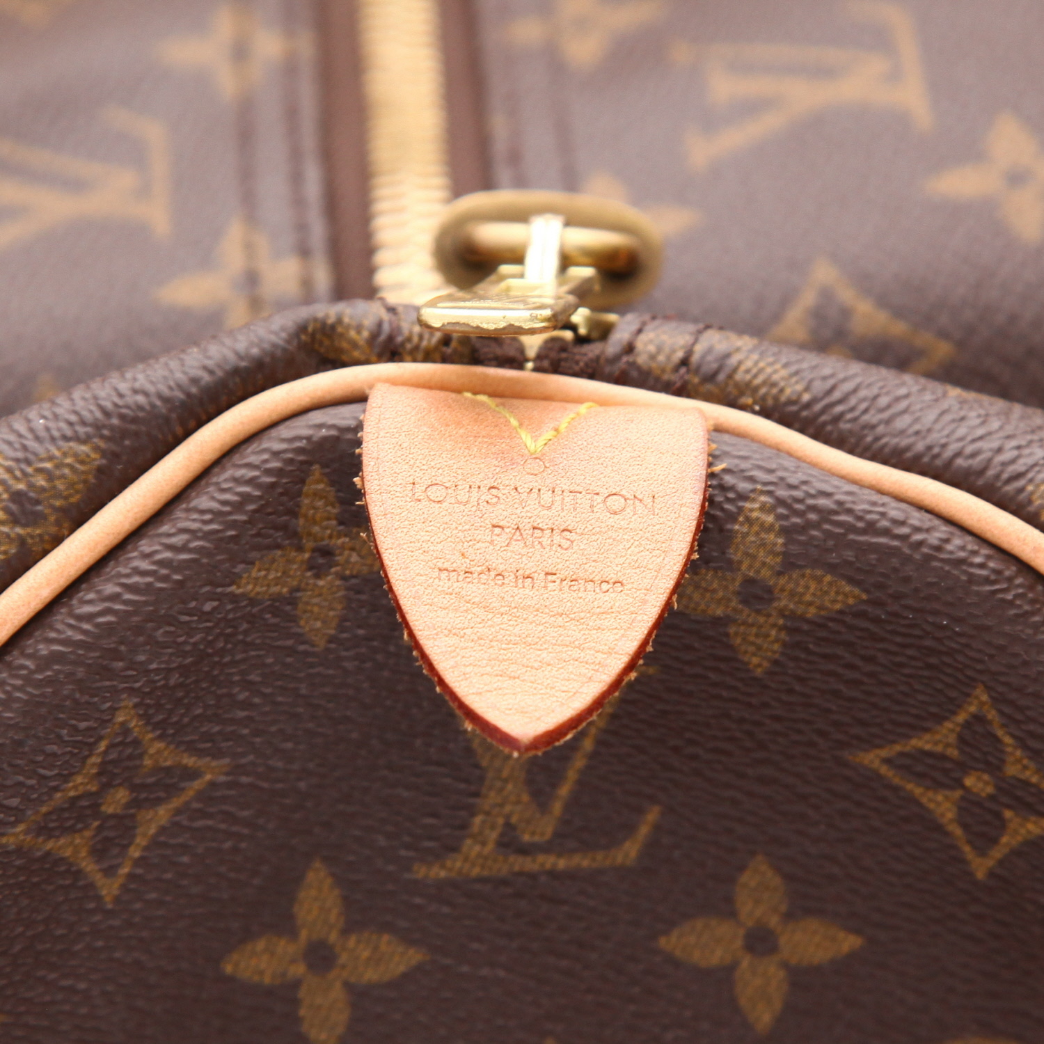 Sac de voyage Louis Vuitton  Keepall 60 en toile monogram marron et cuir naturel - Detail D2