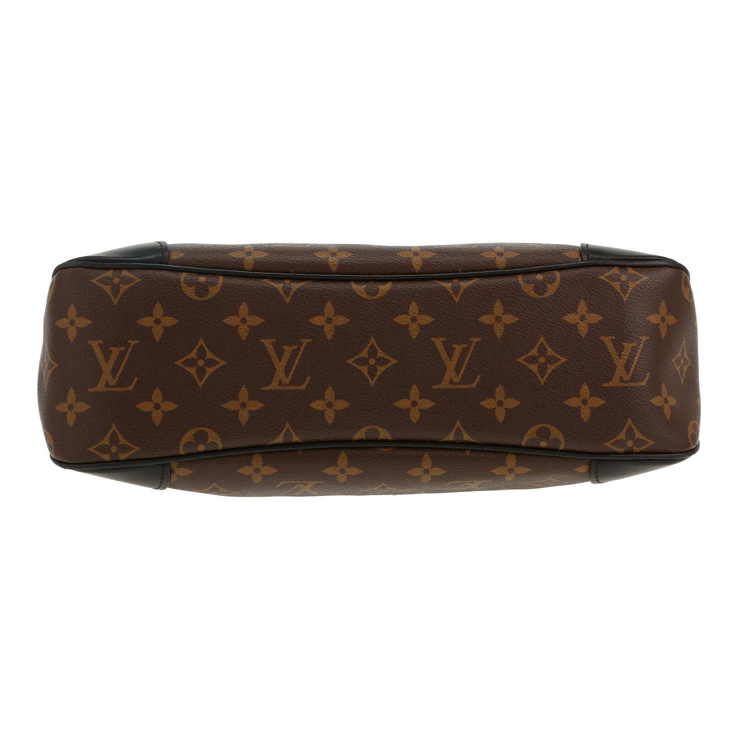 Borsa a tracolla Louis Vuitton  Odeon in tela monogram marrone e pelle nera - Detail D1