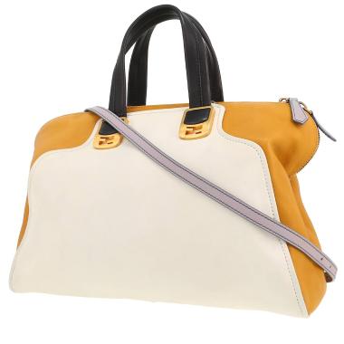 Borsa Fendi  Chameleon in pelle gialla beige e malva