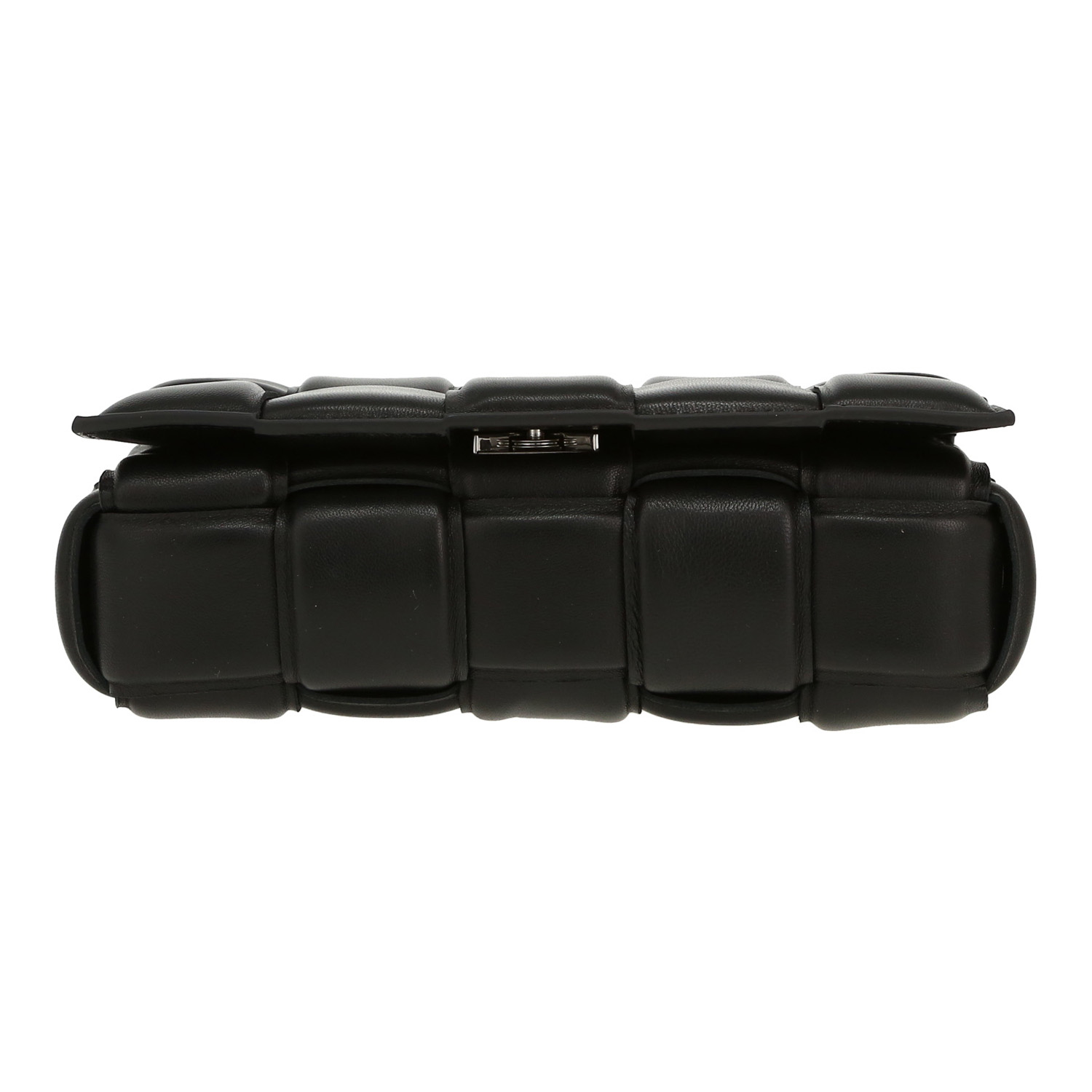 Borsa a tracolla Bottega Veneta  Padded Cassette in pelle intrecciata nera - Detail D1
