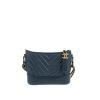 Borsa a tracolla Chanel  Gabrielle  in pelle trapuntata a zigzag blu - 360 thumbnail