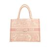 Dior  Book Tote medium model  shopping bag  in pink and beige printed canvas - 360 thumbnail