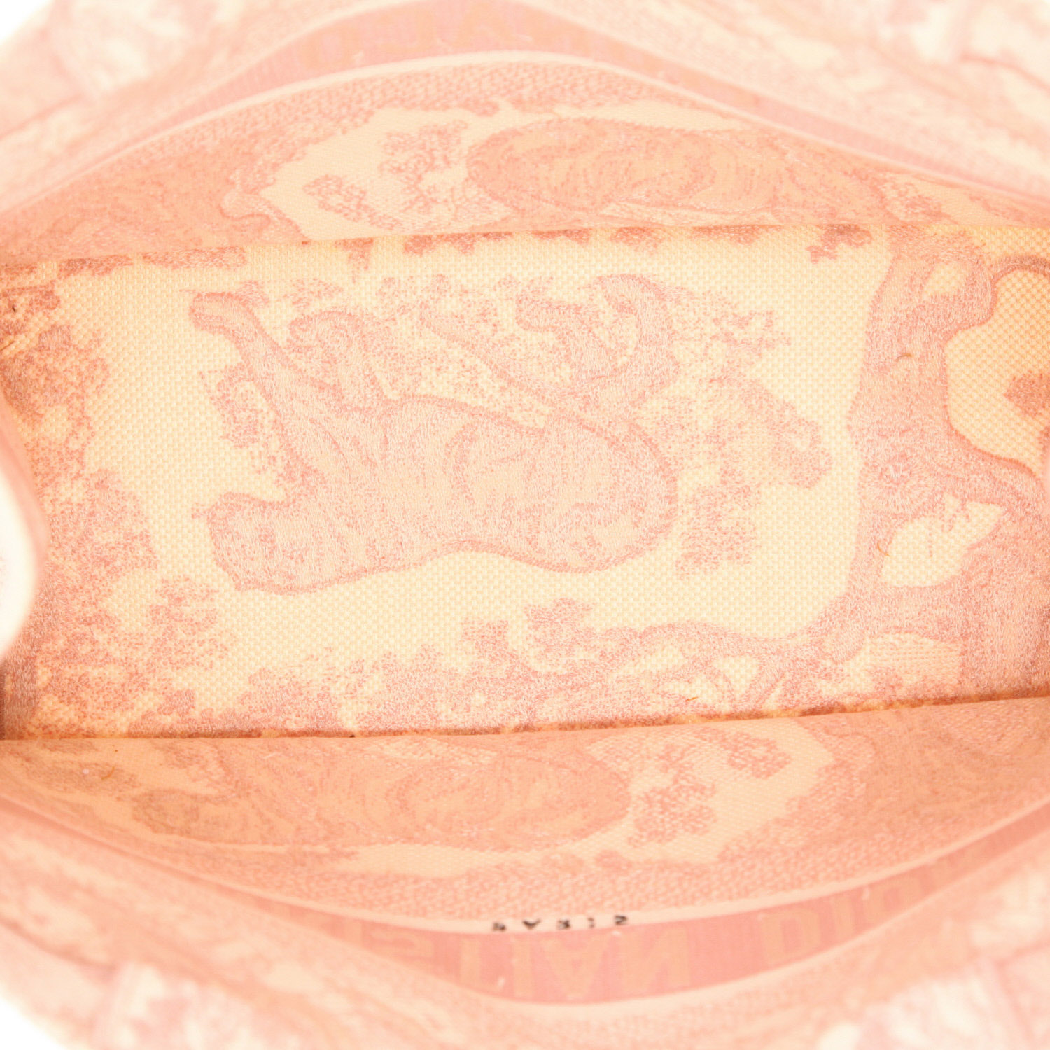 Dior  Book Tote medium model  shopping bag  in pink and beige printed canvas - Detail D3