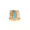 Half-articulated Messika Imperial Move ring in yellow gold, turquoise and diamonds - 360 thumbnail