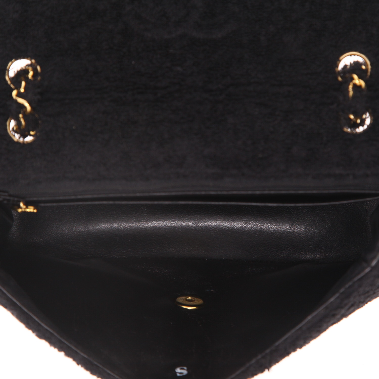 Chanel  Timeless handbag  in black terry fabric - Detail D3
