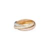 Cartier Trinity small model ring in 3 golds and diamonds, size 52 - 00pp thumbnail