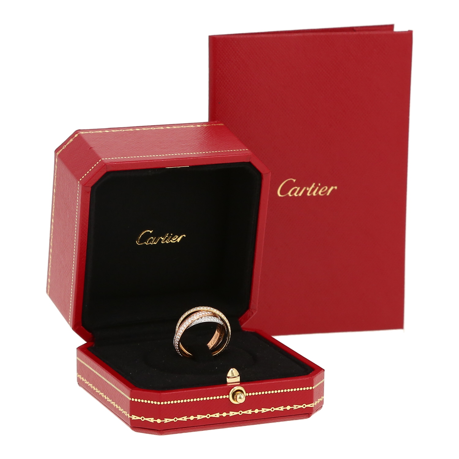 Cartier Trinity small model ring in 3 golds and diamonds, size 52 - Detail D2