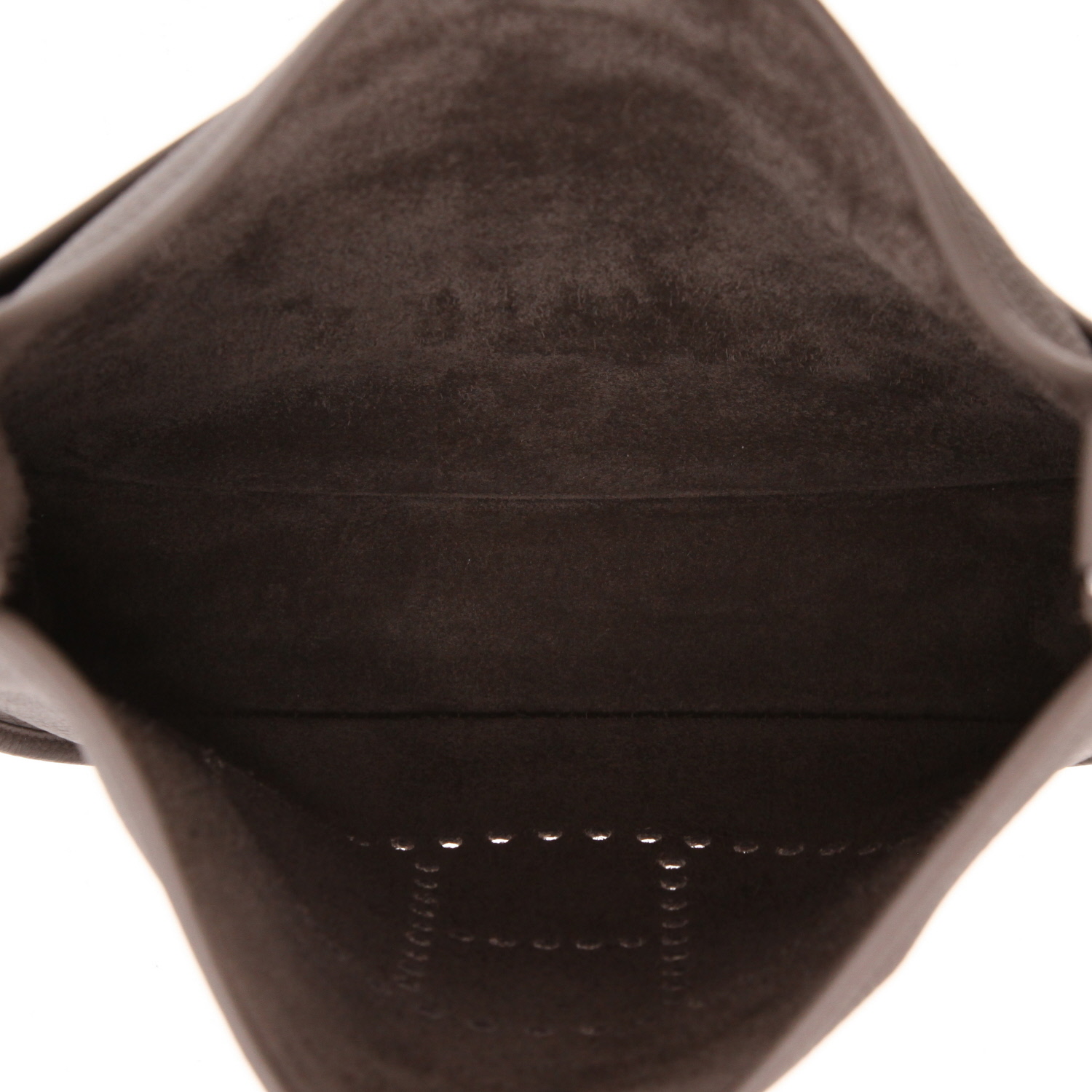 Bolso bandolera Hermès  Evelyne en cuero togo gris estaño - Detail D3