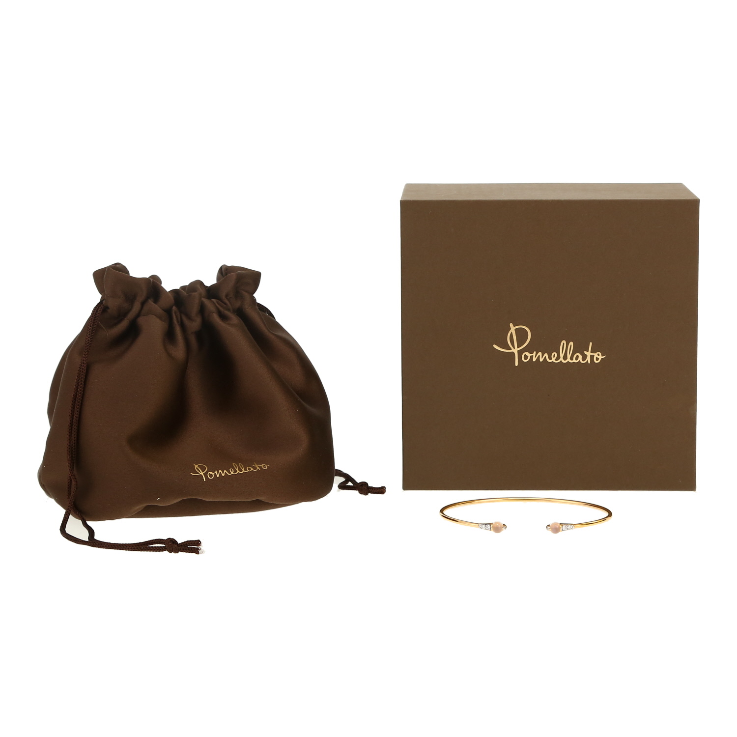 Bracelet Pomellato M'ama Non M'ama en or rose, pierre de lune et diamants - Detail D2