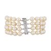 Suzanne Belperron 1960's bracelet in white gold, cultured pearls and diamonds - Detail D1 thumbnail