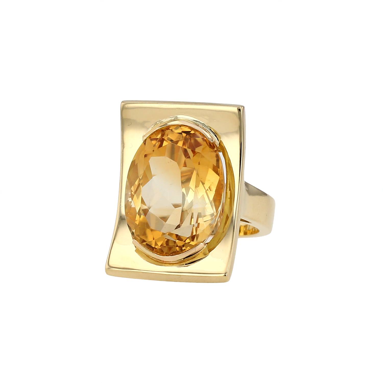 Bague Vintage  en or jaune et citrine - 00pp