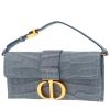 Dior  30 Montaigne pouch  in blue crocodile - 00pp thumbnail