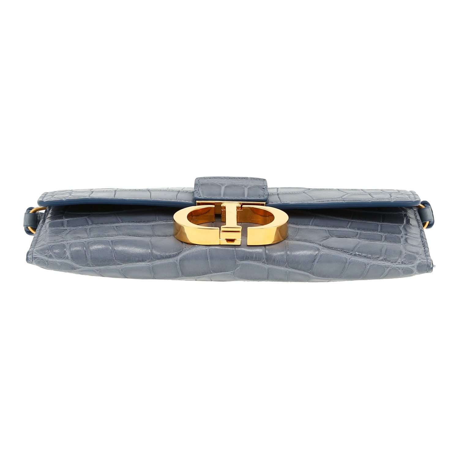 Dior  30 Montaigne pouch  in blue crocodile - Detail D1