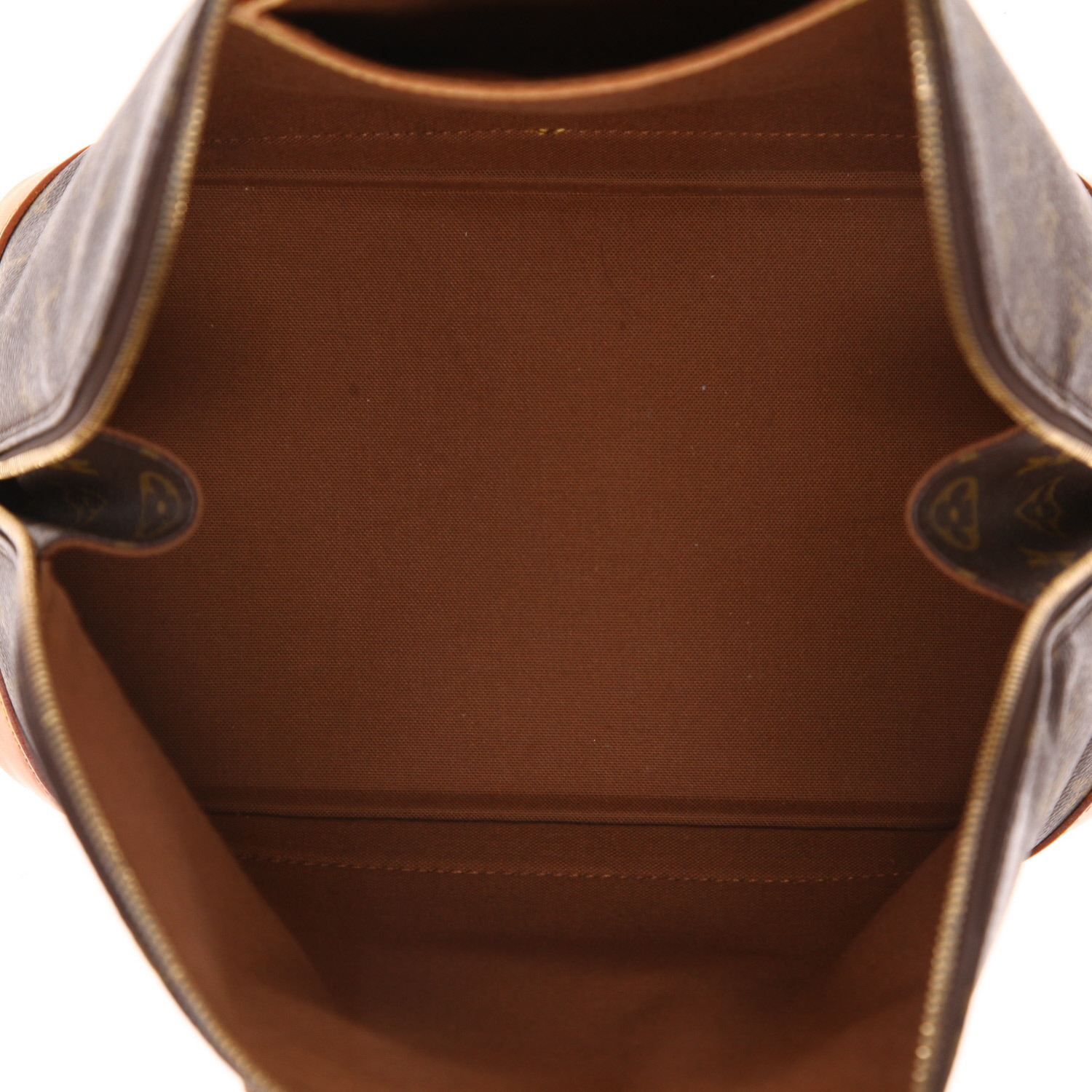 Borsa Louis Vuitton  Alma in tela monogram marrone e pelle naturale - Detail D3