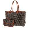 Goyard  Saint-Louis shopping bag  in black and brown Goyard canvas  and brown leather - 00pp thumbnail