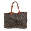 Goyard  Saint-Louis shopping bag  in black and brown Goyard canvas  and brown leather - Detail D4 thumbnail