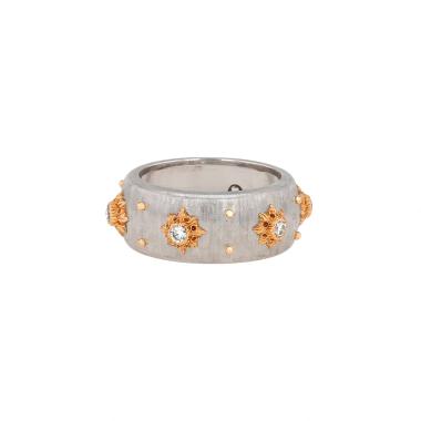 Sortija Buccellati Eternelle Macri de oro amarillo, oro blanco y diamantes