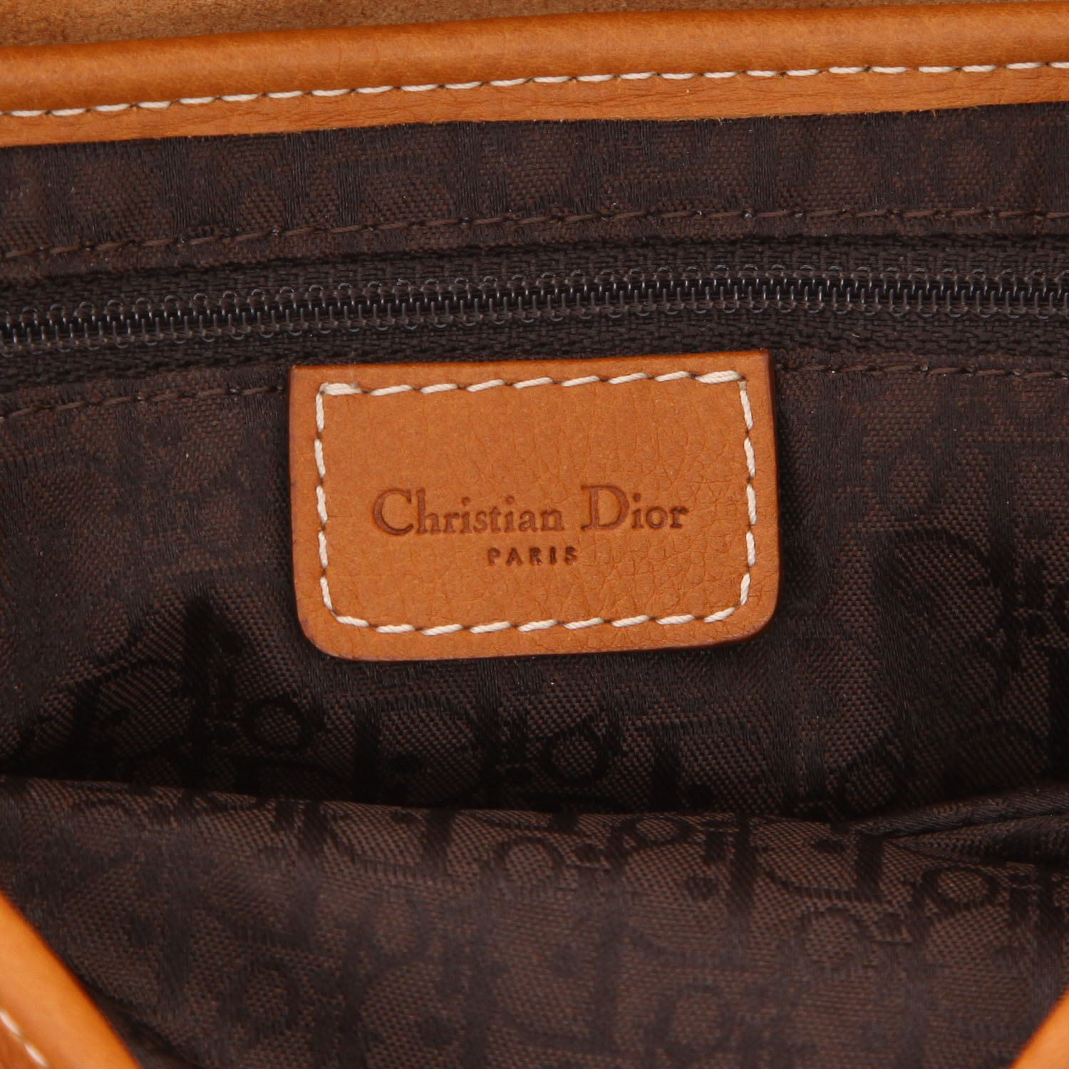 Dior  Saddle handbag  in brown leather - Detail D2