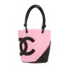 Chanel  Cambon small model  handbag  in pink and black quilted leather - 360 thumbnail