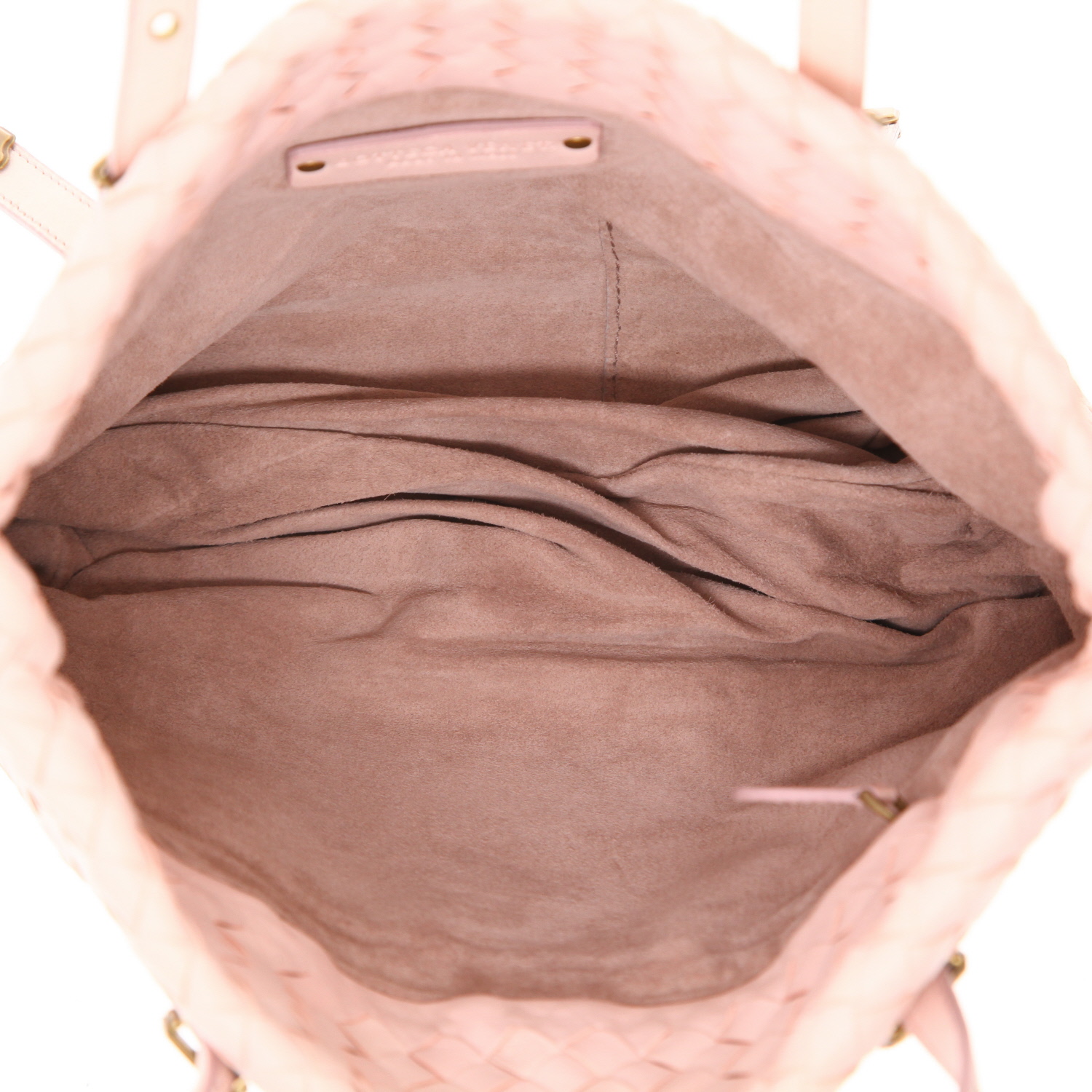 Bottega Veneta   handbag  in pink intrecciato leather - Detail D3