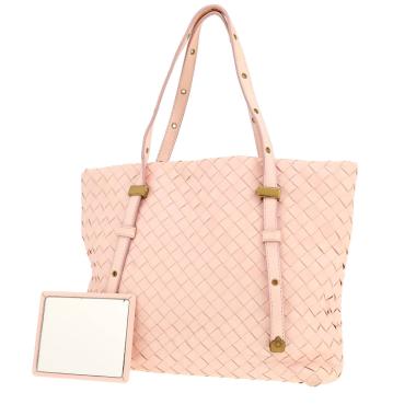 Sac à main Bottega Veneta   en cuir intrecciato rose