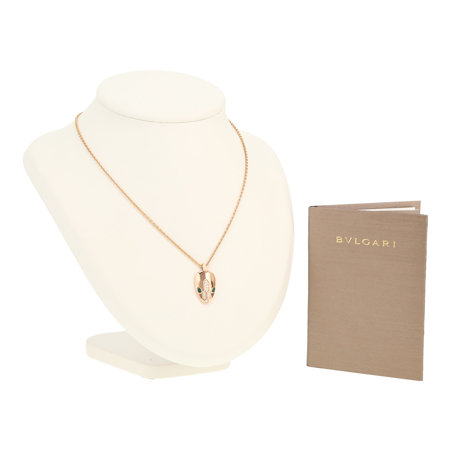 Collier Bulgari Serpenti Seduttori en or rose, diamants et malachite - Detail D2