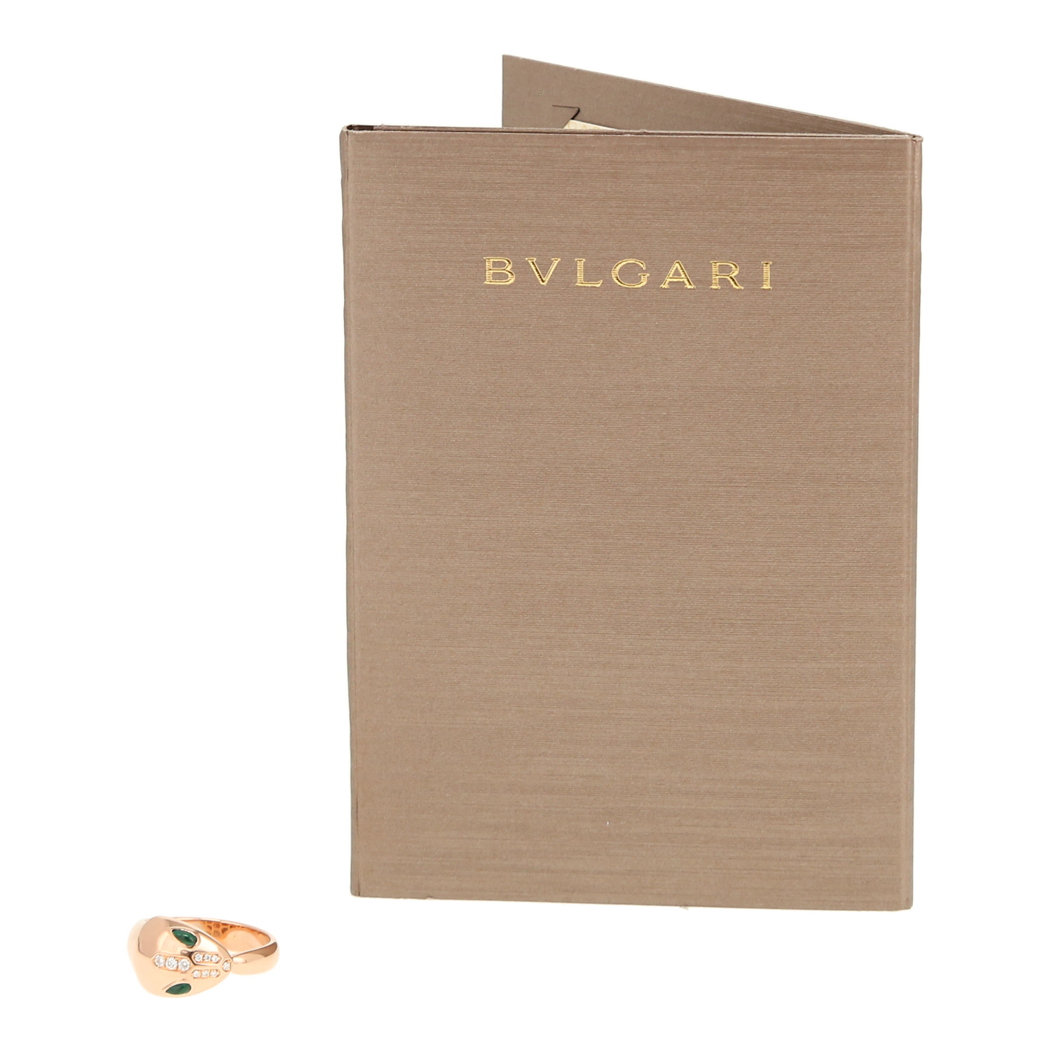 Sortija Bulgari Serpenti Seduttori de oro rosa, diamantes y malaquita - Detail D2