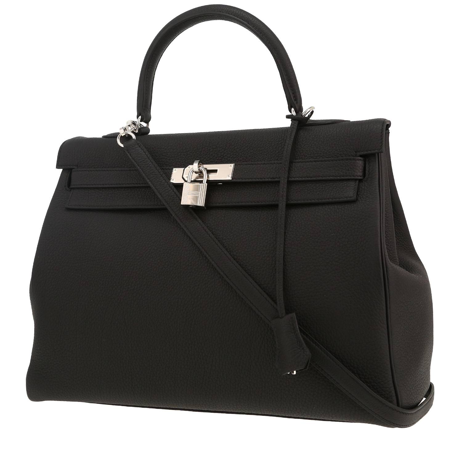 Sac à main Hermès  Kelly 35 cm en cuir togo noir